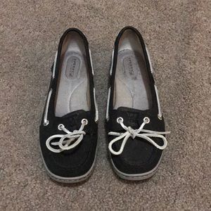 Black and gray Sperry’s